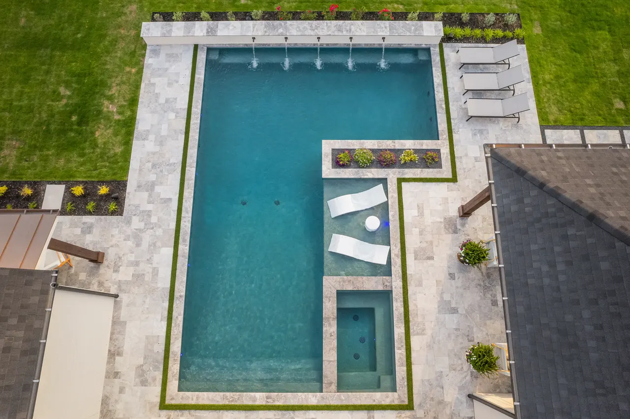 Winnie Dr — custom pool in Colleyville, TX by Verde Outdoors — aerial view (photo 3)